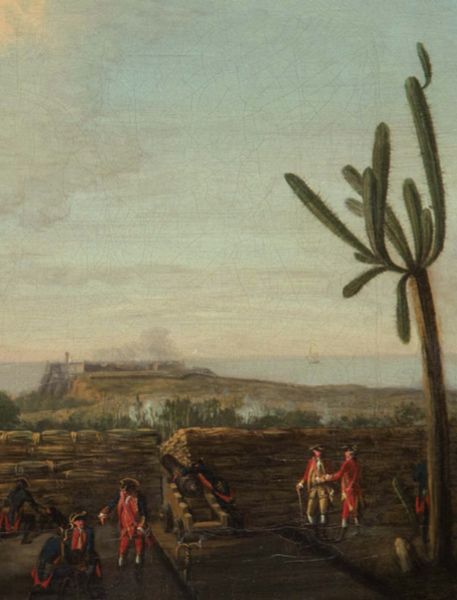 DOMINIC SERRES Auch, Francia 1722 – Londres, Reino Unido 1793 La Toma de La Habana. La batería inglesa ante el castillo de los Tres Santos Reyes del Morro en 1762