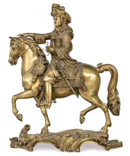 Lote 1418: "Luís XIV a Caballo" en bronce dorado, Francia S. XX
Siguiendo el modelo original en bronce que se encuentra en la Plaza de Armas del Palacio de Versalles