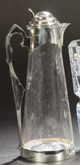1447   -  Lote 1447: Jarra de cristal y plata inglesa punzonada Ley Sterling de Semson Mordan & Co. Londres 1881.