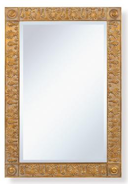 Lote 1522: Marco de espejo en madera dorada y tallada con motivos neoclásicos. S. XX