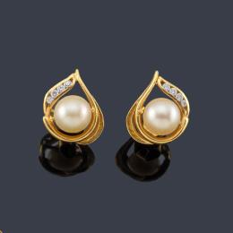 Lote 2408: Pendientes de perlas