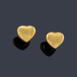 Lote 2410: Pendientes en oro amarillo de 18K