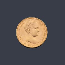 Lote 2430: Alfonso XIII, 20 pesetas Madrid 1890 MPM.