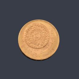 Lote 2445: Moneda de 20 pesos Mexicanos en oro de 22K.