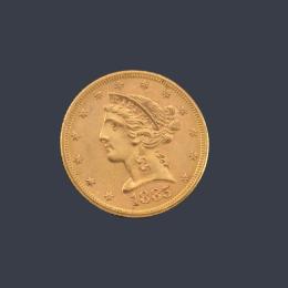 2447   -  Lote 2447: Moneda de 5 dólares USA en oro de 22 K.