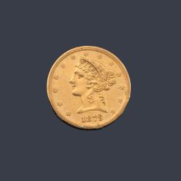 2449   -  Lote 2449: Moneda de 5 dólares USA en oro de 22 K.