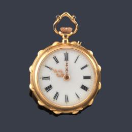 Lote 2470: Reloj lelpin de colgar con caja en oro rosa de 18 K. Con estuche.