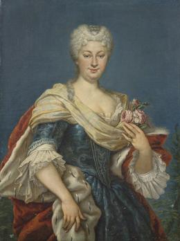 115   -  Lote 115: SEGUIDOR DE LOUIS DE SILVESTRE S. XVIII - Posible retrato de Isabel de Farnesio