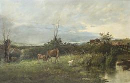 Lote 149: NEMESIO LAVILLA - Paisaje con vacas