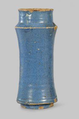 1041   -  Lote 1041: Bote de farmacia de cerámica esmaltada en monocromo azul.
Aragón, S. XVIII
