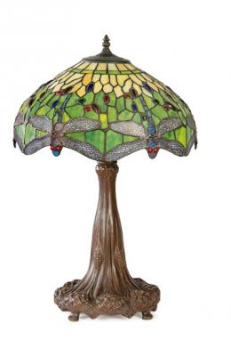 1073   -  Lote 1073: Lámpara de mesa tipo Tiffany Libélula.