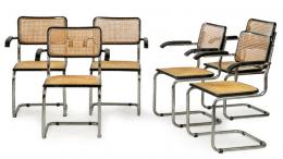 1278   -  Lote 1278: Marcel Breuer (1902-1981) Reedición
Conjunto de seis sillas con brazos (B32) modelo Cesca.