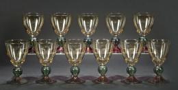 1525   -  Lote 1525: Conjunto de 20 copas de vidrio polaco de "Krosno". S. XX.