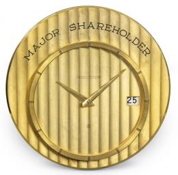 Lote 1530: Reloj de despacho "Major Shareholder" en bronce dorado, de Jaeger LeCoutre. Francia, S. XX.