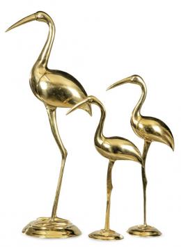 Lote 1532: Tres garzas de bronce dorado h. 1970.