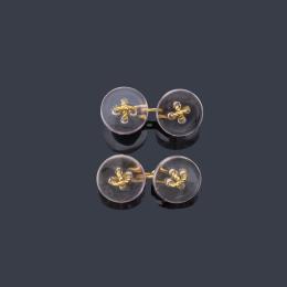 Lote 2292: LUIS GIL
Gemelos con diseño en forma de botón realizados en amatista y oro amarillo de 18K.