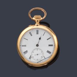 Lote 2572: MOURERY Cia, reloj lepin con caja en oro rosa de 18 K.