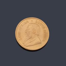 Lote 2671: Moneda Krugerrand South Africa en oro de 22 K.