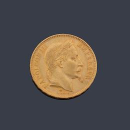 Lote 2679: Napoleón III, 20 francos, Francia en oro de 22 K.