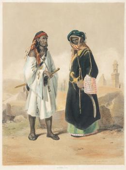 18   -  Lote 18: ACHILLE-CONSTANT-THÉODORE-ÉMILE PRISSE D'AVENNES - Wahabis with with an Azami Arab; Ababdeh, Nomads of the Eastern Thebaid Desert; Janysary and Merchant;  Nubian and a Fellah;  Bedouins from the vicinity of Suez; Fellah dressed in the Haba. Londres, 1831