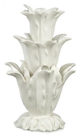 Lote 1026: Jarrón en cerámica blanca esmaltada. Italia, S. XX.