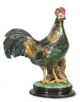 Lote 1031: Gallo en cerámica pintada y esmaltada. Francia, mediados S. XX.