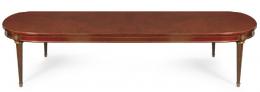 1050   -  Lote 1050: Mesa de comedor estilo Directorio, en madera de caoba y monturas de latón.
España, S. XX