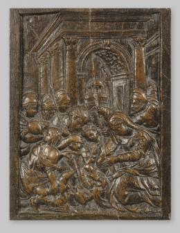 Lote 1108: ESCUELA CASTELLANA S. XVI - Gian Federigo Bonzagna (Parma?-Roma 1589)
"Adoración de los Pastores" mediados S. XVI
Placa de madera de nogal tallada en relieve.
