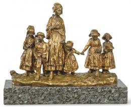 Lote 1212: Giuseppe D´Aste (Nápoles 1881-1945)
"Fiesta en el Pueblo"
Grupo escultórico en bronce dorado