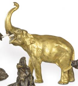 Lote 1217: Franz Xavier Bergmann (Austria 1.861-1.936) 
"Elefante" pp. S. XX
En bronce dorado