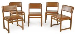 Lote 1327: Cees Braakman (1917-1995) para Pastoe. 
Conjunto de 5 sillas sin brazos modelo Japanese SA070, años 60