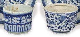 Lote 1399
Pequeño recipiente en porcelana china azul y blanco, Dinastía Qing S. XIX.