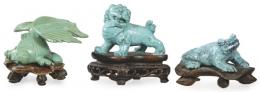 Lote 1431: Conjunto de animales tallados en turquesa. China, S. XX.