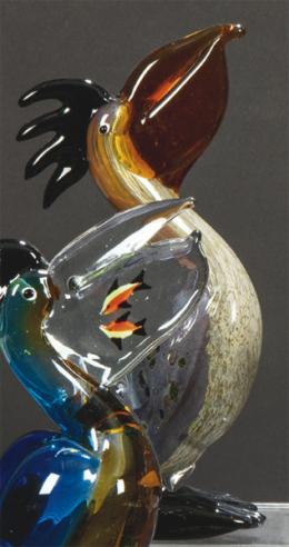 1504   -  Lote 1504
Pelícano grande en cristal de Murano. S. XX.