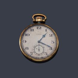 Lote 2514: LONGINES, reloj lepin con caja en oro amarillo de 18 K.