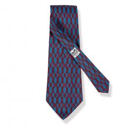 Lote 2574: Corbata Hermès con monograma de cordones rojos con estuche