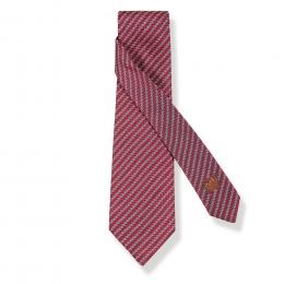 Lote 2582: Corbata Hermès Monograma en rojo y blanco