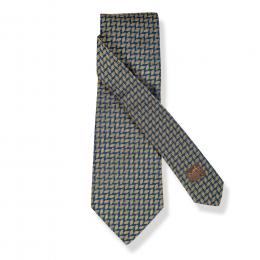 Lote 2587: Corbata Hermès Monograma doble dorado sobre fondo azul