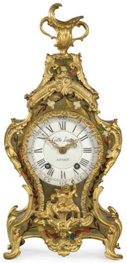 Lote 1055: Reloj de sobremesa Napoleón III, estilo Luis XV, siguiendo modelos "boulle"