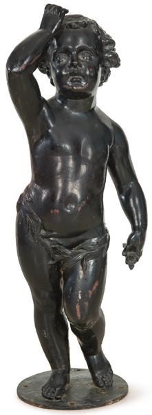 Lote 1065: "Amorcillo" de hierro colado pintado en negro, S. XIX.