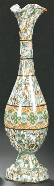 Lote 1114: Jarrón de cerámica micromosaico de Vallauris h. 1940-50