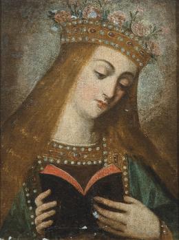 Lote 76: ESCUELA ESPAÑOLA S. XVII - Virgen con libro