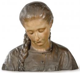 Lote 1430: "Niña" busto en terracota policromada ff. S. XIX.
Con sello de "Lena S.A." impreso.