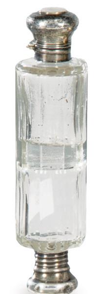 Lote 1494: Perfumador doble de cristal y plata, Francia S. XIX