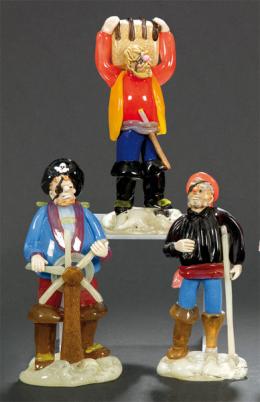 Lote 1506: Tres piratas de cristal de Bohemia