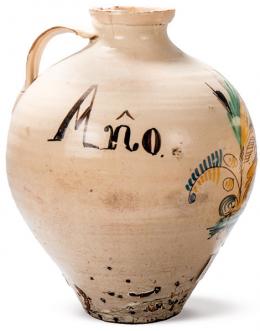 Lote 1539: Alcuza de cerámica de Puente del Arzobispo, siglo XIX