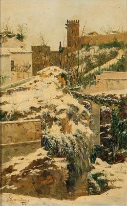 Lote 130-A: JOSÉ DE LARROCHA - Inmediaciones de la Alhambra nevada