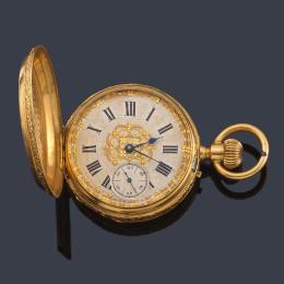 Lote 2540: PONTS-MARTEL reloj saboneta con caja en oro amarillo de 18 K.