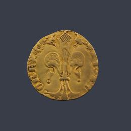 Lote 2645: Florin Corona de Aragón en oro de 22 K.