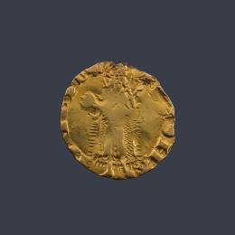 Lote 2648: 1/2 Florín Corona de Aragón en oro de 22 K.